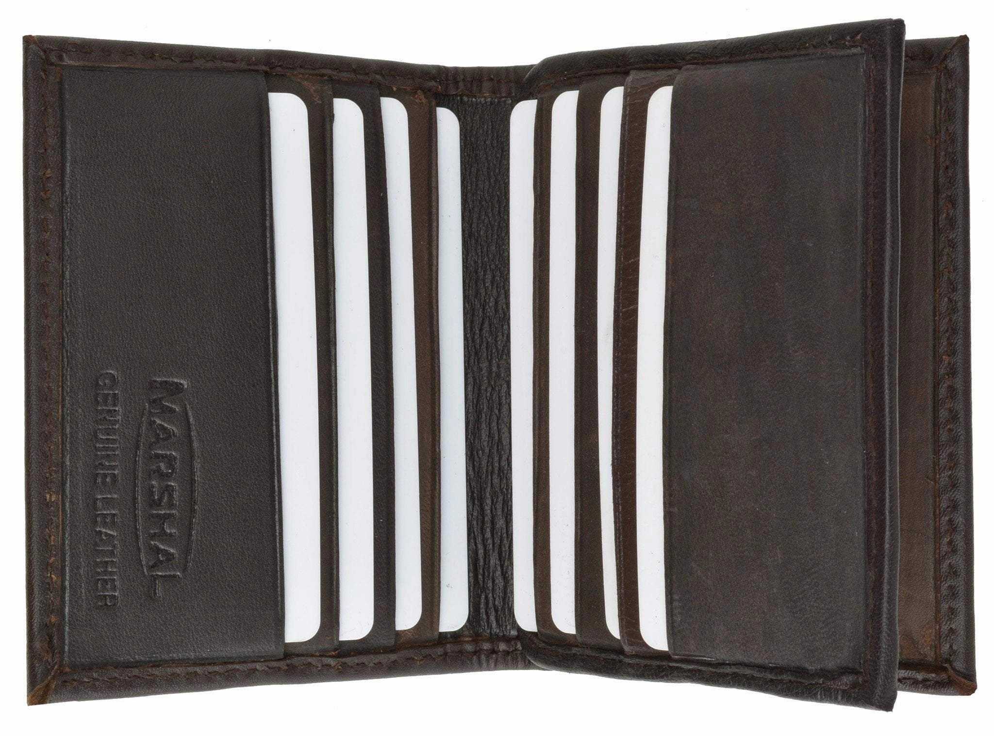 Mens Lambskin Leather Small Center Flap Credit Card Holder 74 (C) Trending Now Discount