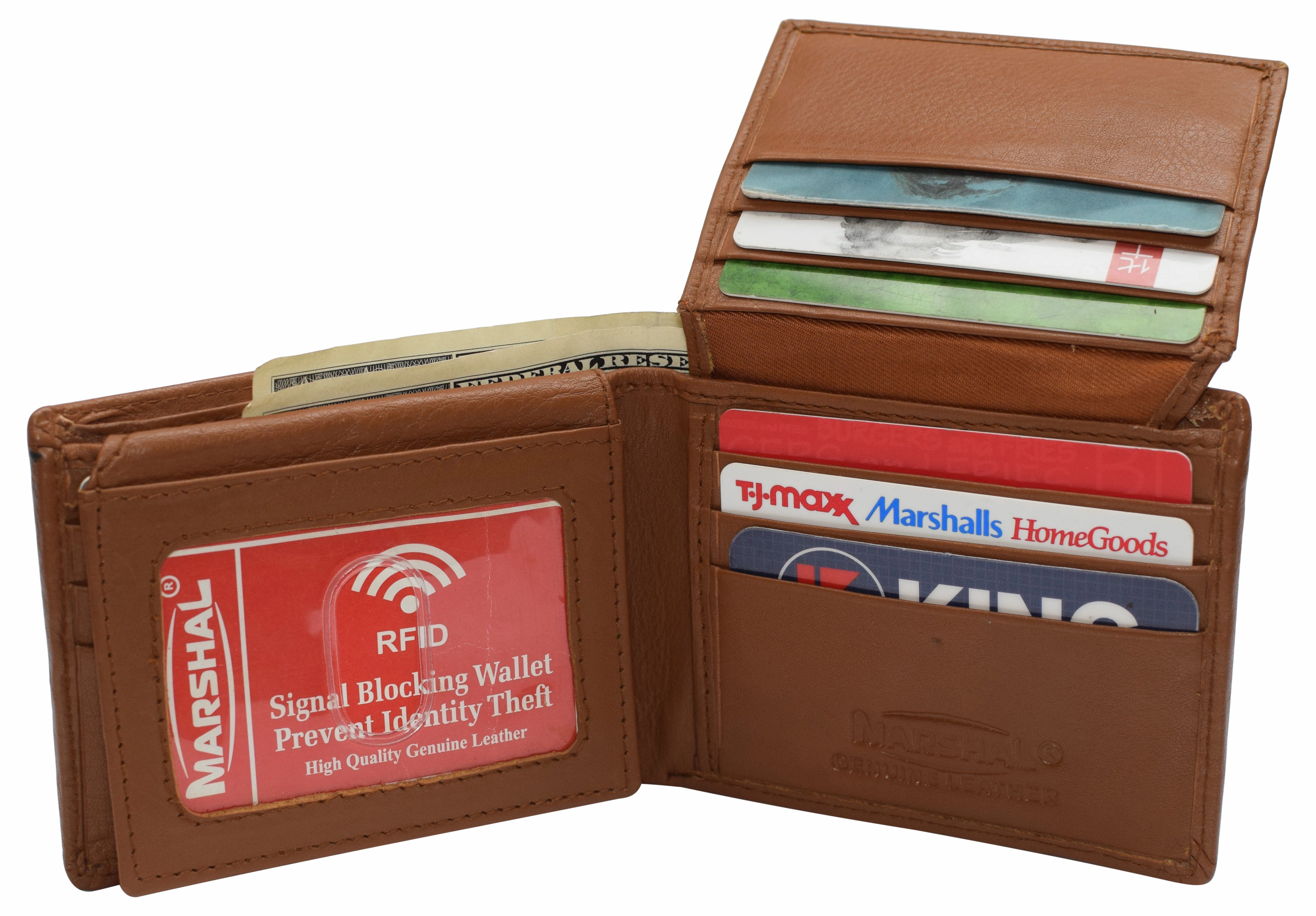 Mens Leather Multi Card Bifold With Double Flip-Up 3 Id Windows Rfid Blocking Best Price Today