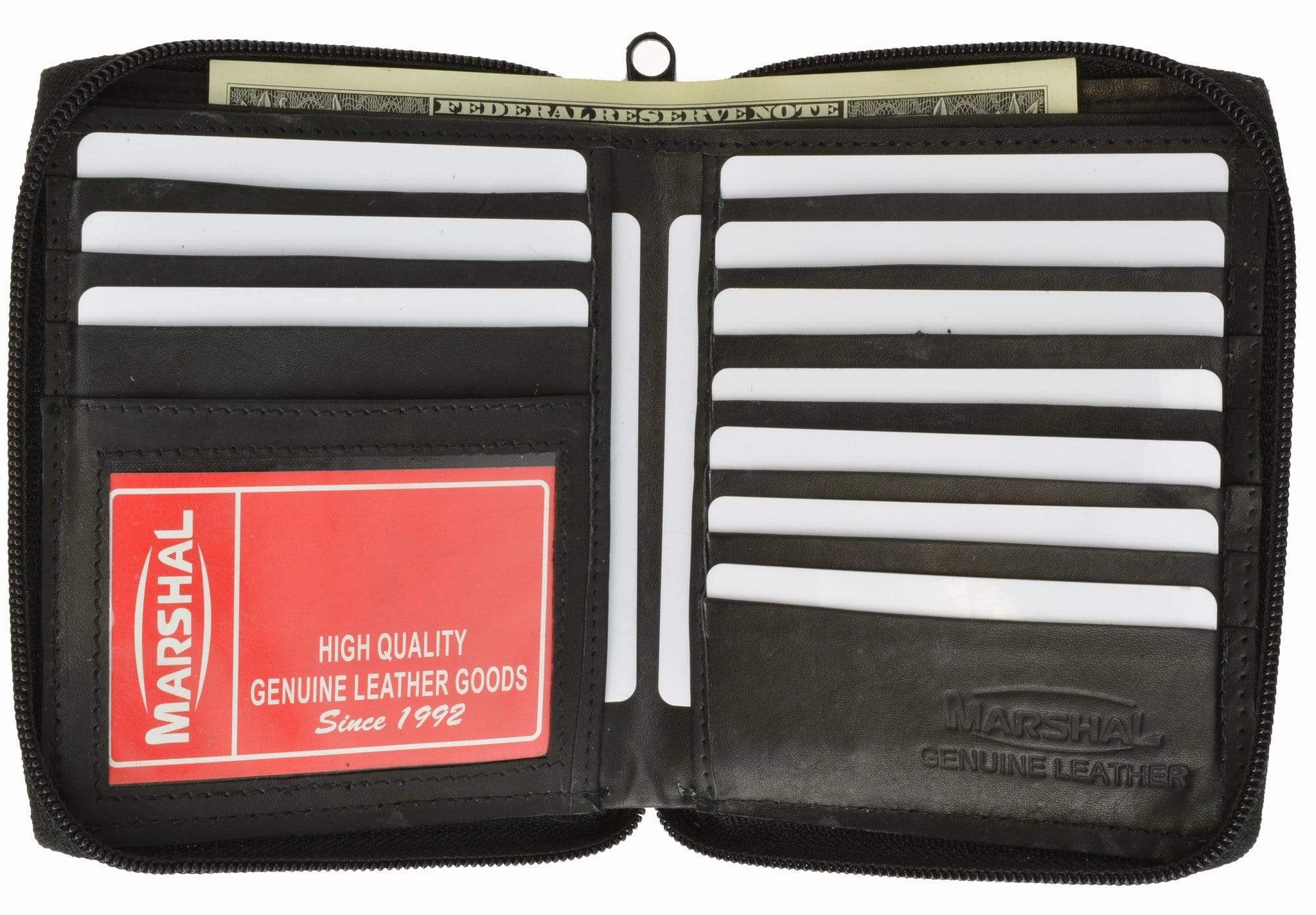 MustHave Steals Shop Grab Savings Mens Premium Soft Leather Bifold Zippered Id Wallet P 702 (C)
