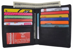 Mens Rfid Blocking Bifold Hipster Hunter Leather Euro Credit Card Id Wallet Limited Stock Alert Online Exclusive Deal