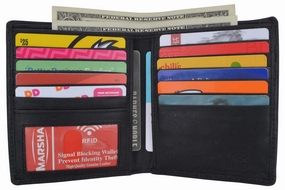 Limited Stock Alert Mens Rfid Blocking Bifold Hipster Hunter Leather Euro Credit Card Id Wallet