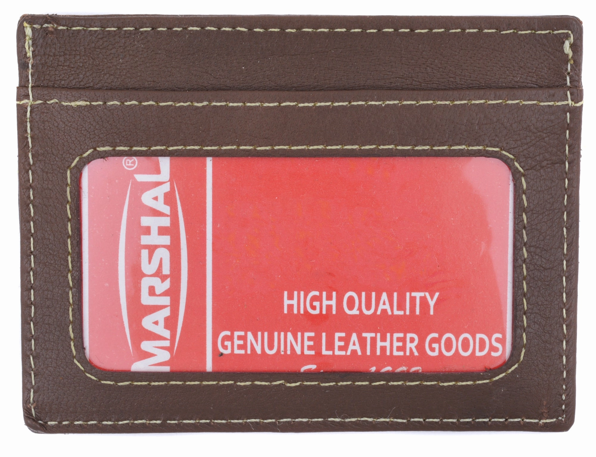 Mens Slim Leather Wallet Card Holder Window Credit Cash Id Pocket Thin Minimal Clearance Event Alert