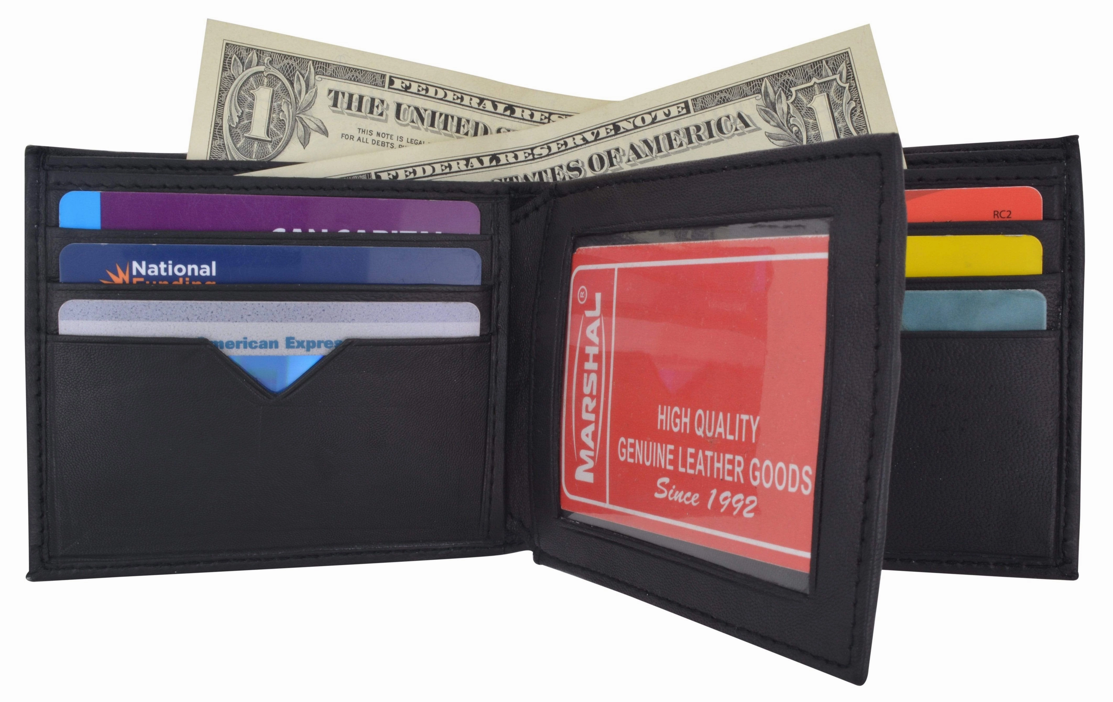 Mens Soft Lamb Leather Wallet Credit Card Slots & Middle Id Flap 1452 Save Today Event Price Slash Today