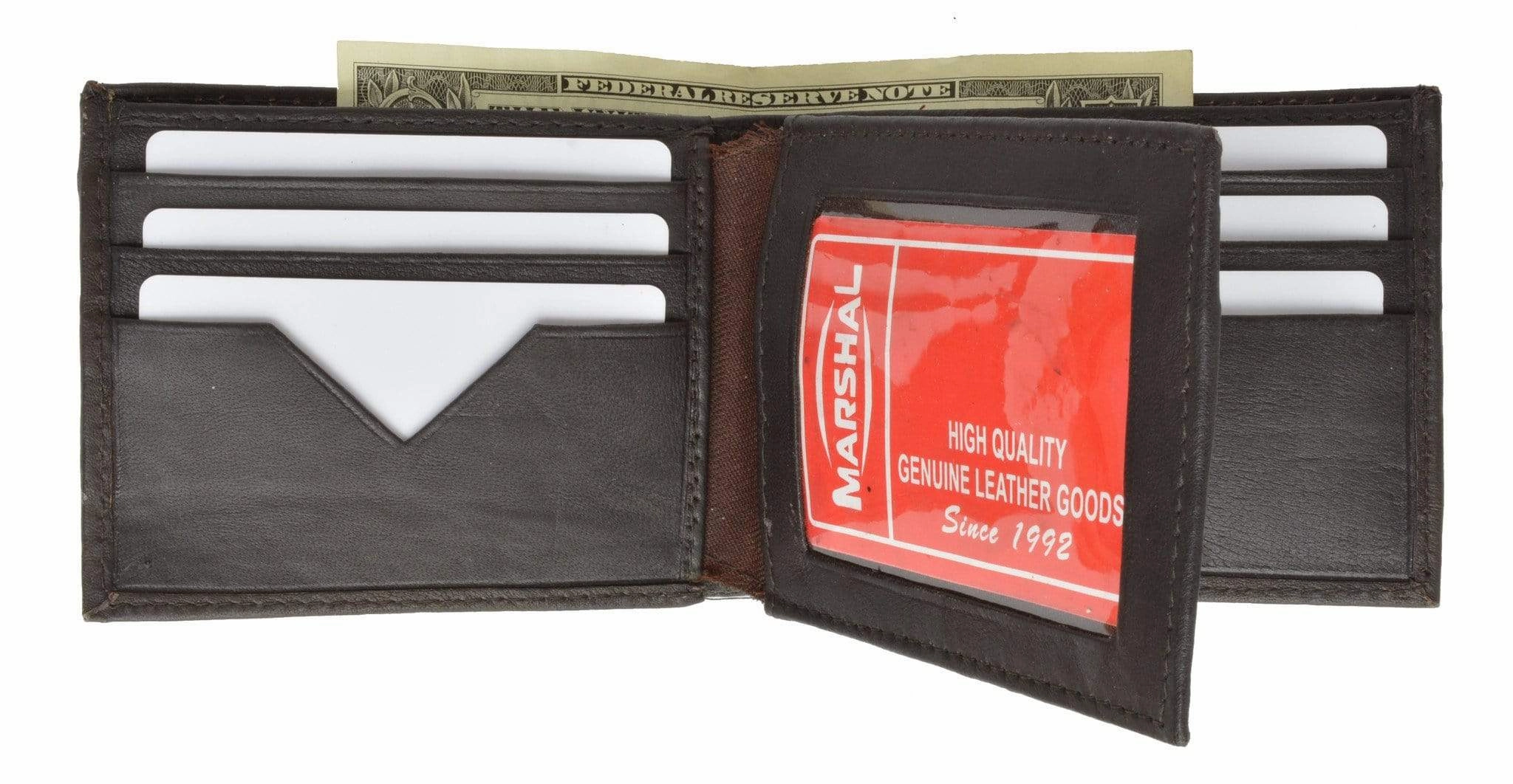 Mens Soft Lamb Leather Wallet Credit Card Slots & Middle Id Flap 1452 MustHave Clearance