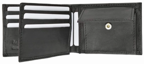 Shop Today Save Mens Soft Leather Bifold Card Holder Wallet W/Outside Double Id Windows & Coin Pouch 1659