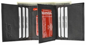 Mens Trifold Genuine Leather Rfid Blocking Wallet Black New Hot Price Drop Hot Sale Today