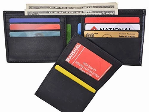 Mens Wallet Genuine Leather Bifold Removable Flap-Up Id Card Holder Black Today Only Steal