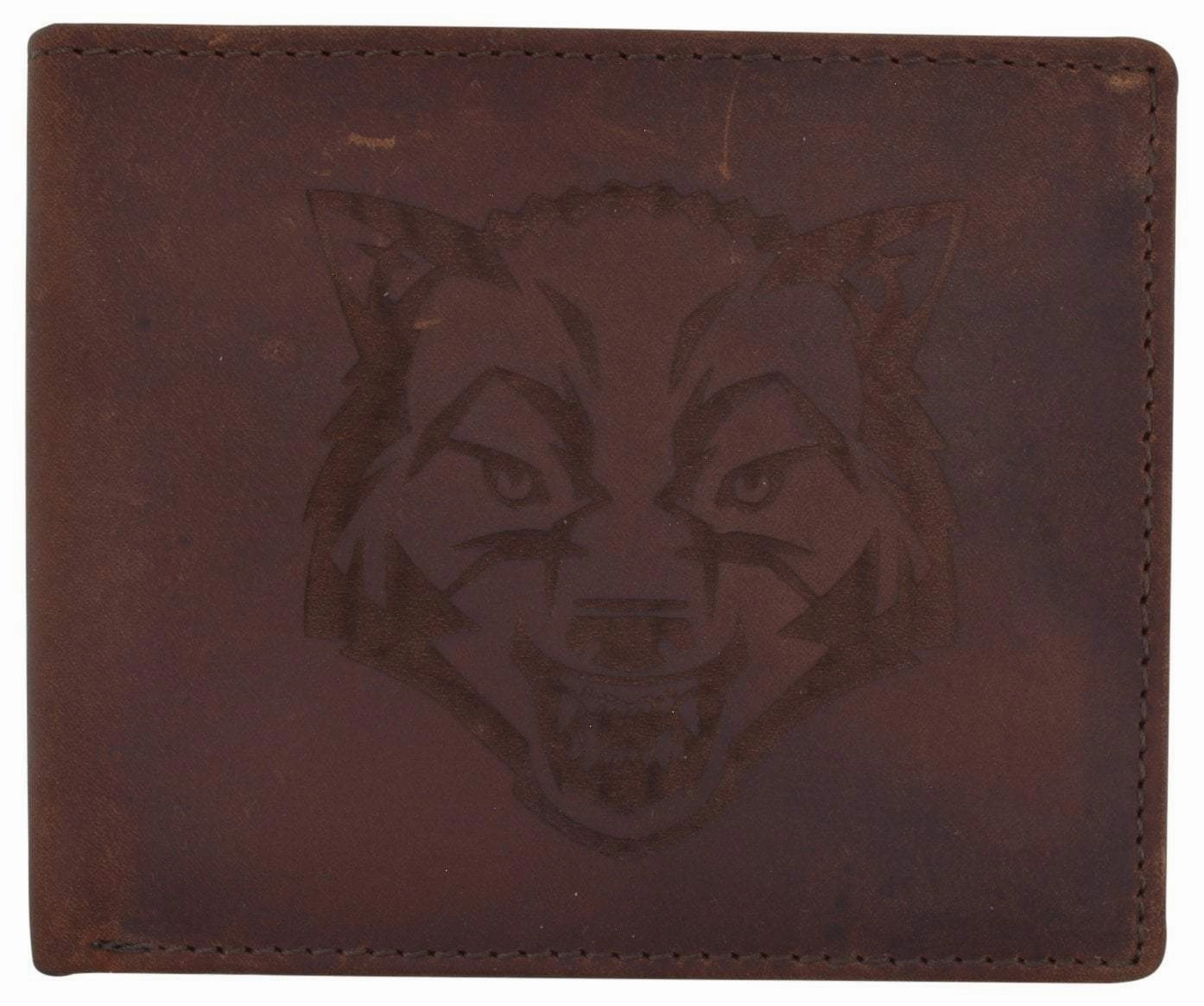 Exclusive Online Discount Mens Wolf Logo Rfid Blocking Genuine Leather Card Id Bifold Wallet