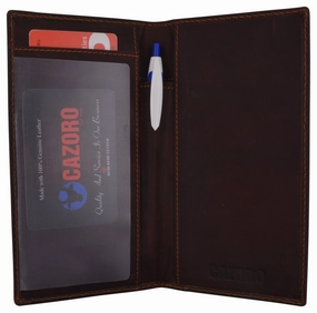 Flash Deal Alert Special Online Offer Mens Womens Rfid Genuine Vintage Leather Basic Checkbook Cover Pen Holder