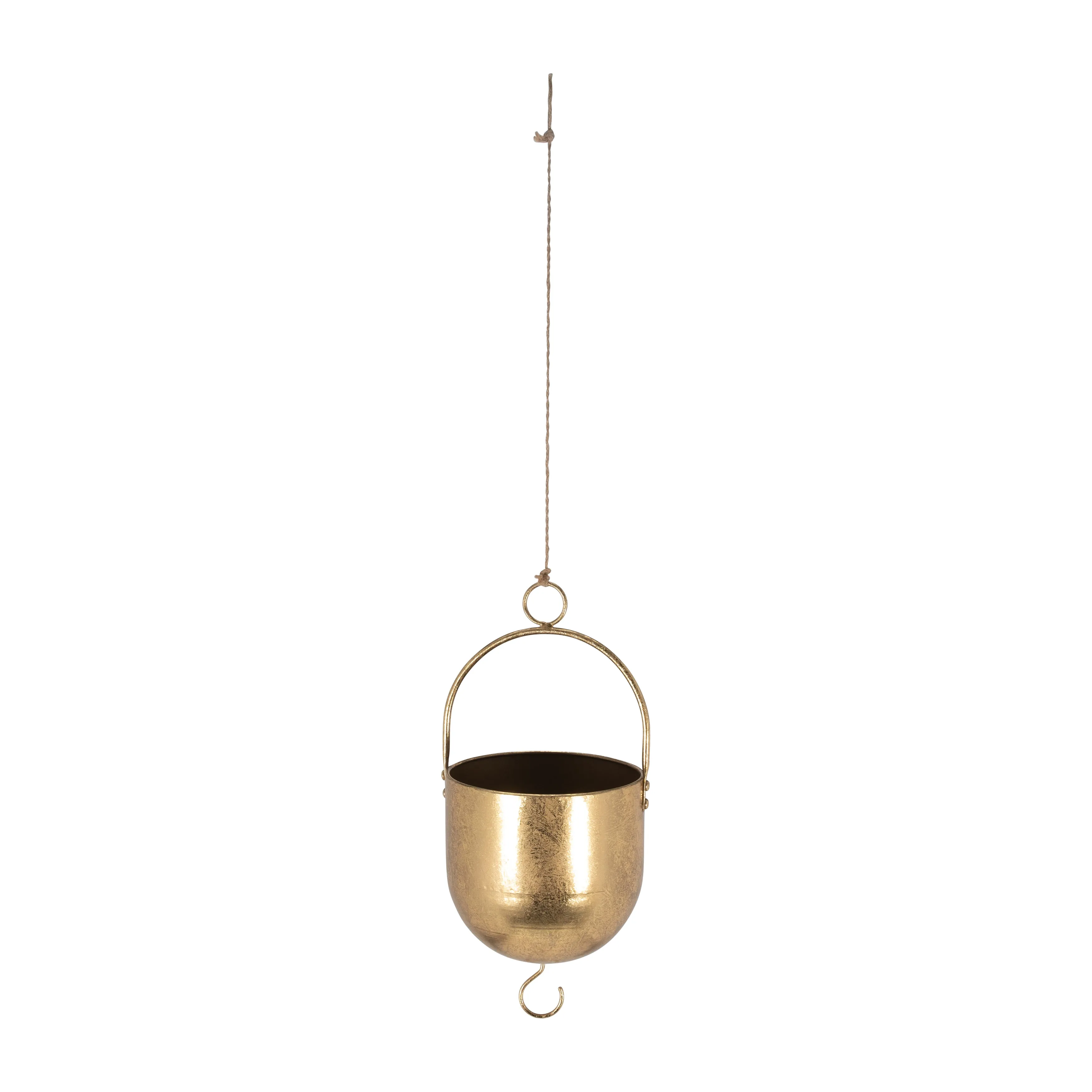 METAL 6" HANGING PLANTER, GOLD