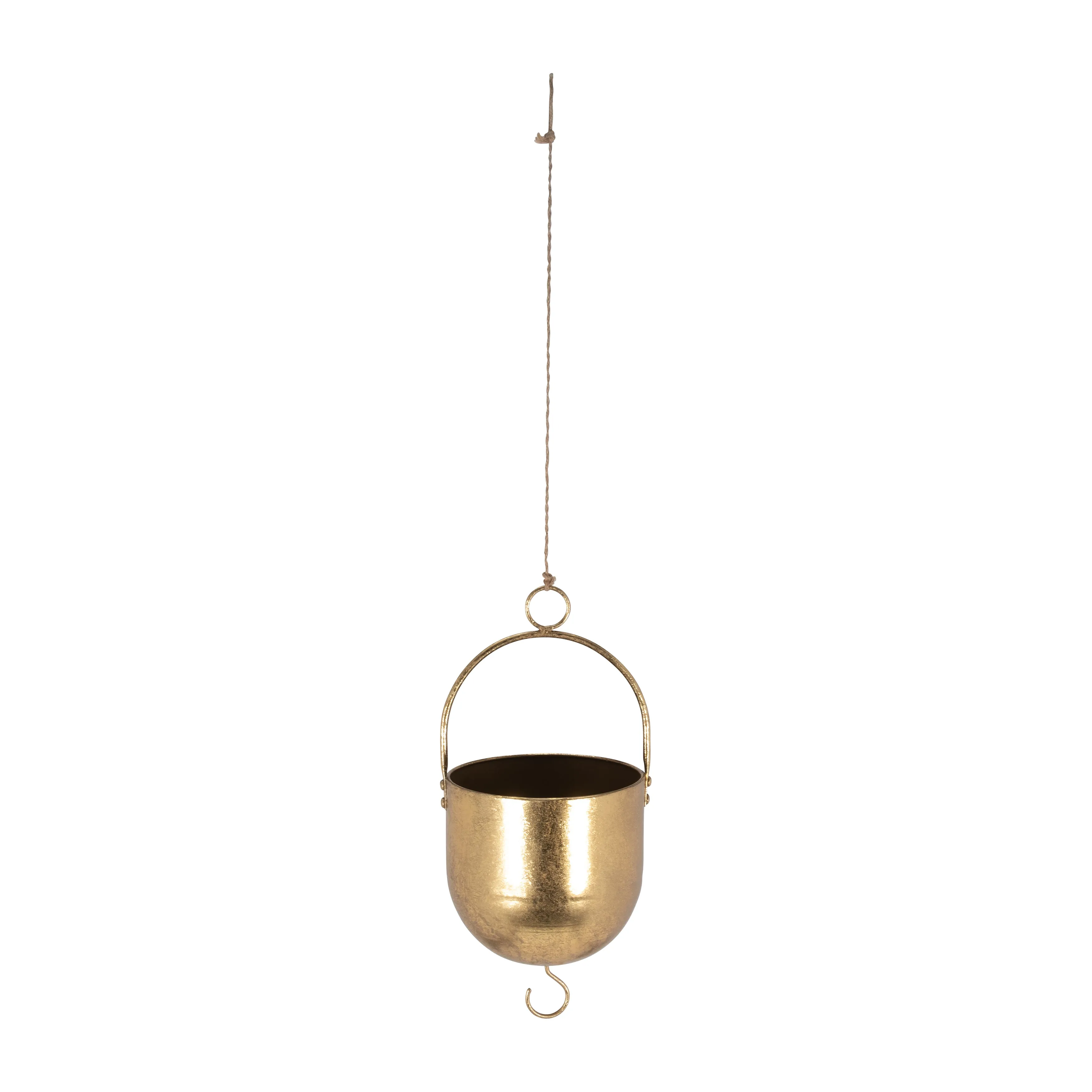 METAL 6" HANGING PLANTER, GOLD