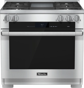 Miele HR19362LPCLEANTOUCHSTEEL Hr 1936-2 Lp - 36 Inch Range Dual Fuel With M Touch Controls, Moisture Plus And M Pro Dual Stacked Burners