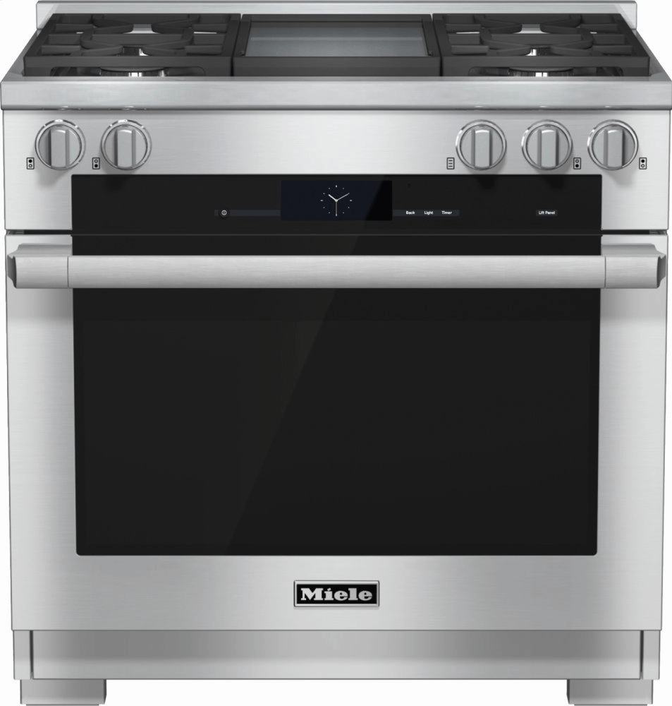 Miele HR19362LPCLEANTOUCHSTEEL Hr 1936-2 Lp - 36 Inch Range Dual Fuel With M Touch Controls, Moisture Plus And M Pro Dual Stacked Burners