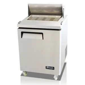 Migali - C-SP27-12BT-HC, Commercial 27" 12 Pan Salad Sandwich Food Prep Table Refrigerated 6.5 cu. ft.