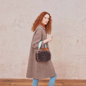 Flash Pick Today Mini Softie Leather Crossbody Bag - Sheepskin Colourblock Brown
