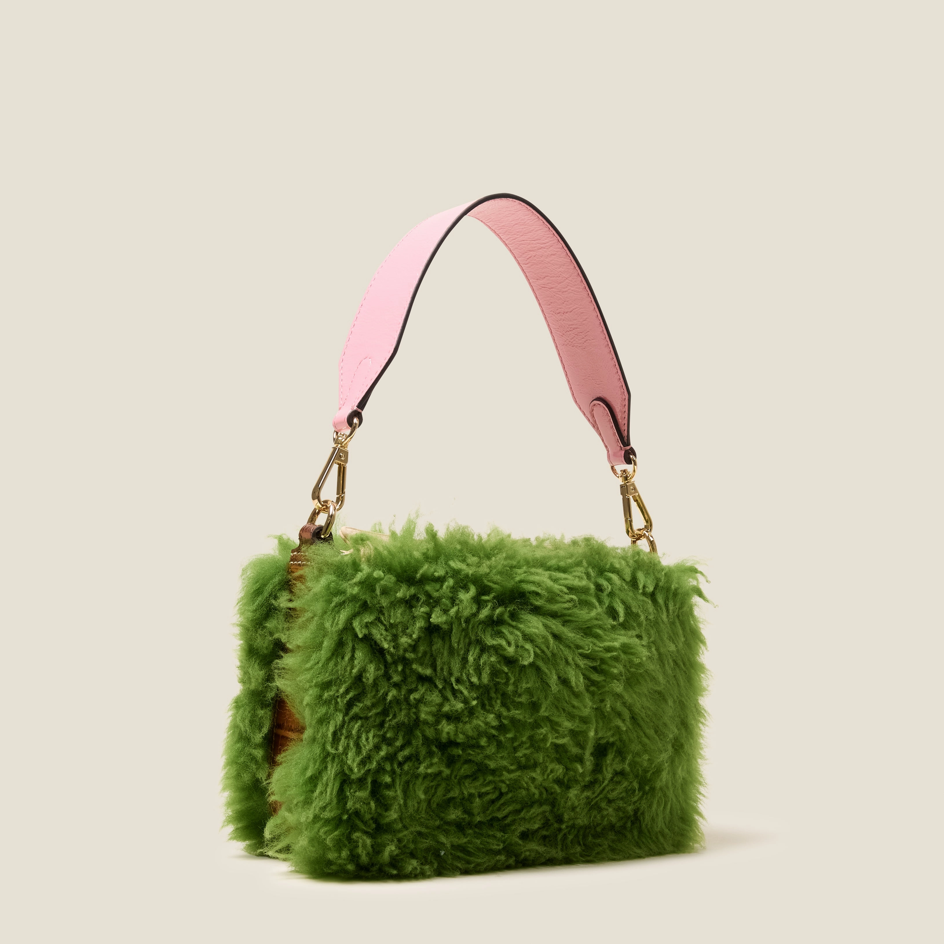 Big Sale Today Mini Softie Leather Crossbody Bag - Sheepskin Colourblock Green