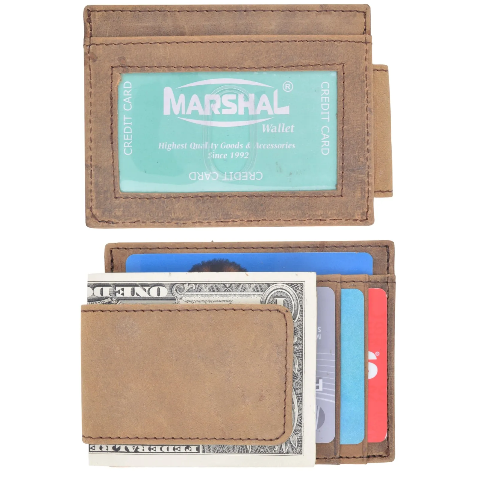 Money Clip Slim Vintage Leather Wallet For Men Front Pocket Rfid Blocking Card Holder With Rare Earth Magnets Clearance Event Alert Grab Save Today