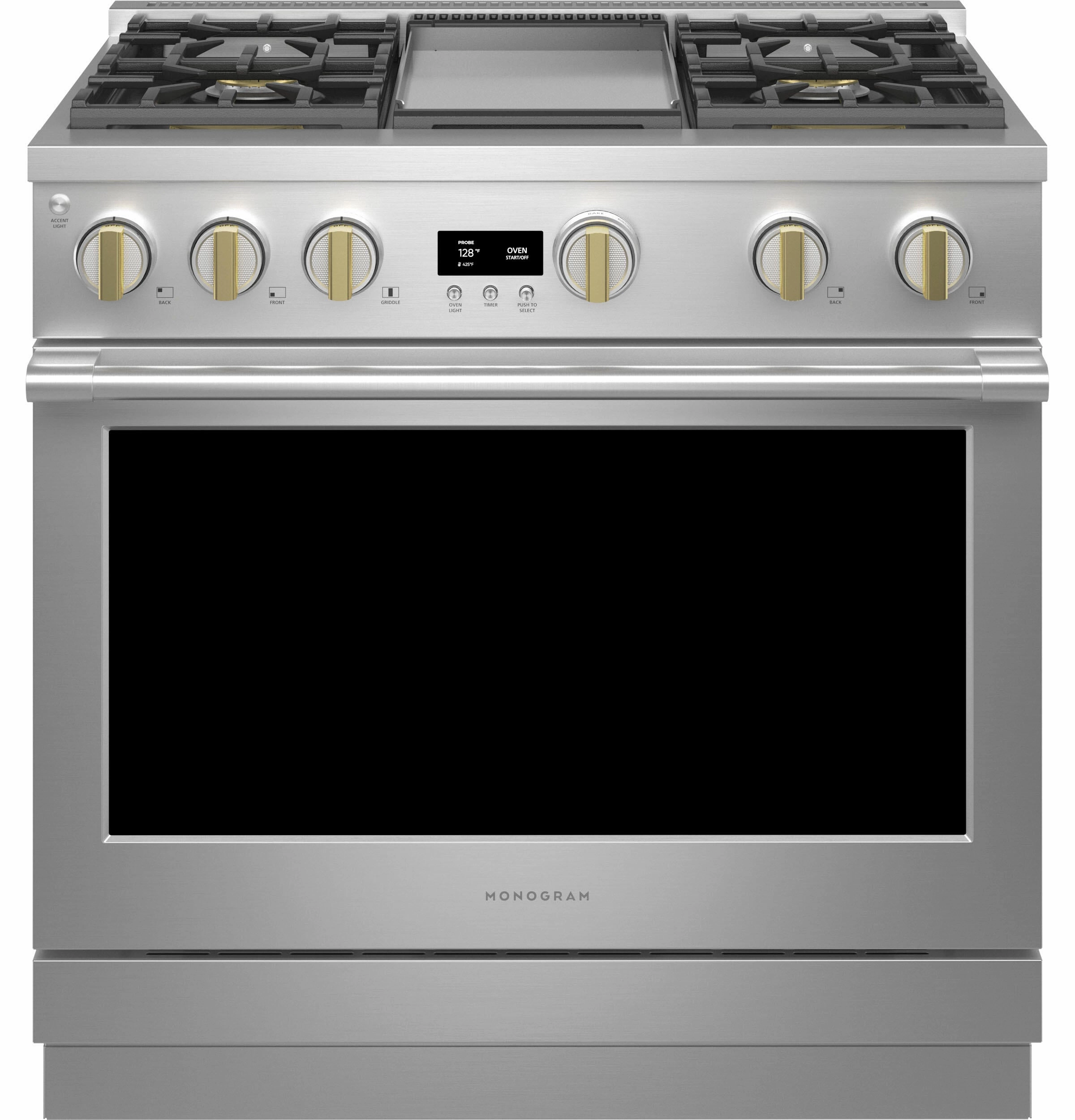 Monogram ZGP364NDTSS Monogram 36" All Gas Professional Range With 4 Burners An Griddle (Natural Gas)