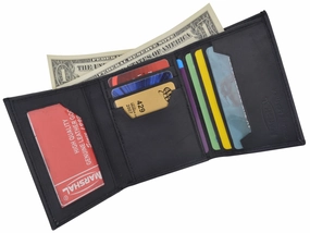 Today Only Savings Multi Card Holder Id Window Trifold Soft Leather Mens Wallet 1255