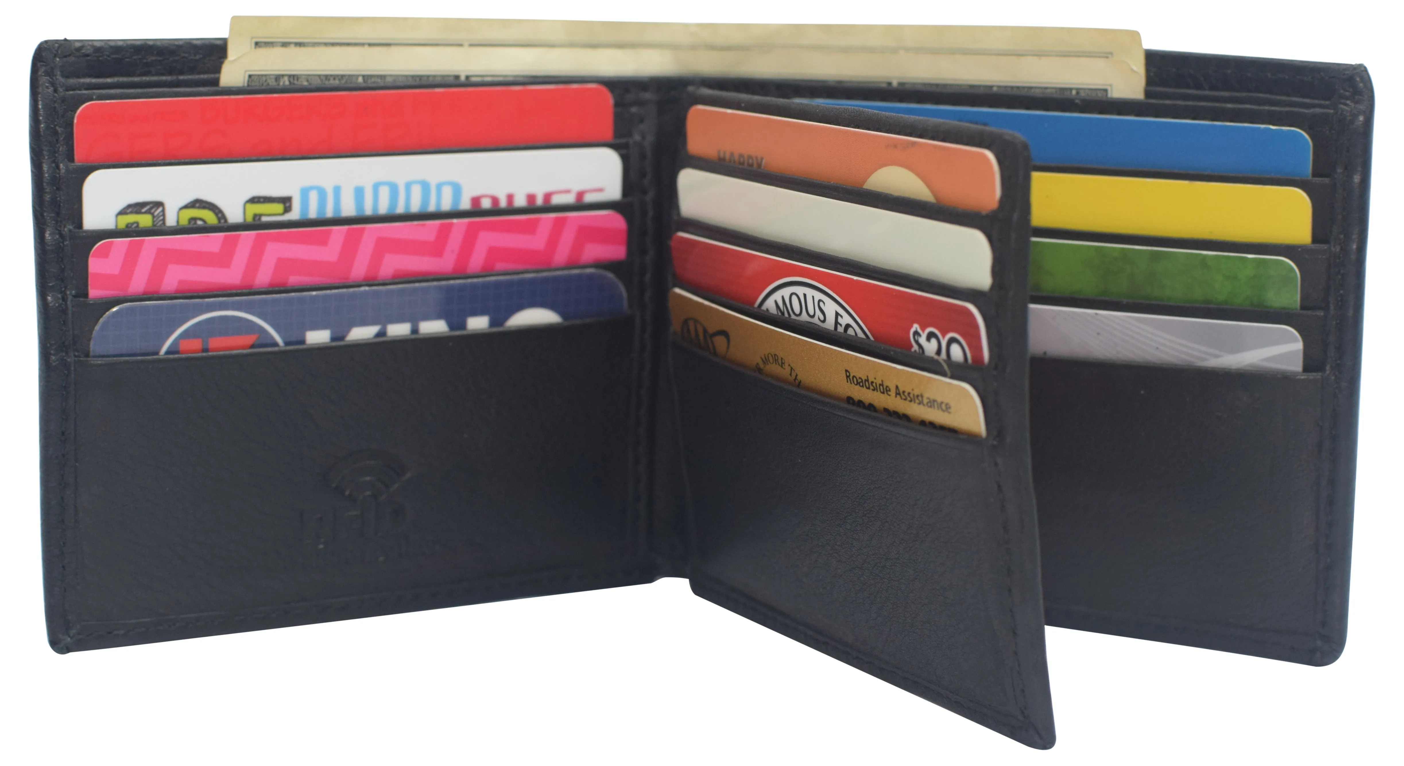 Mega Sale Now Rfid Blocking Genuine Leather Wallet Extra Capacity Bifold Wallets For Men
