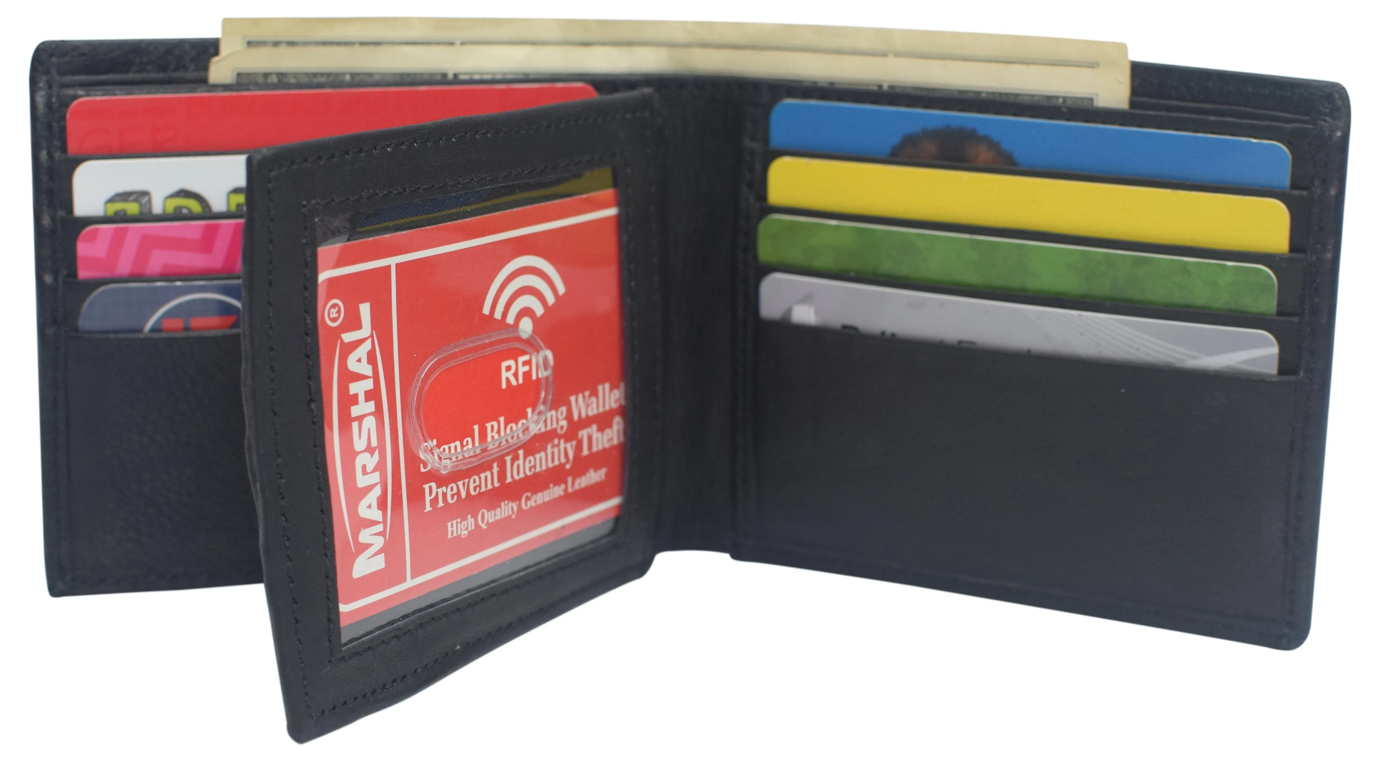 Instant Savings Inside Sale Ending Soon Rfid Blocking Genuine Leather Wallet Extra Capacity Bifold Wallets For Men