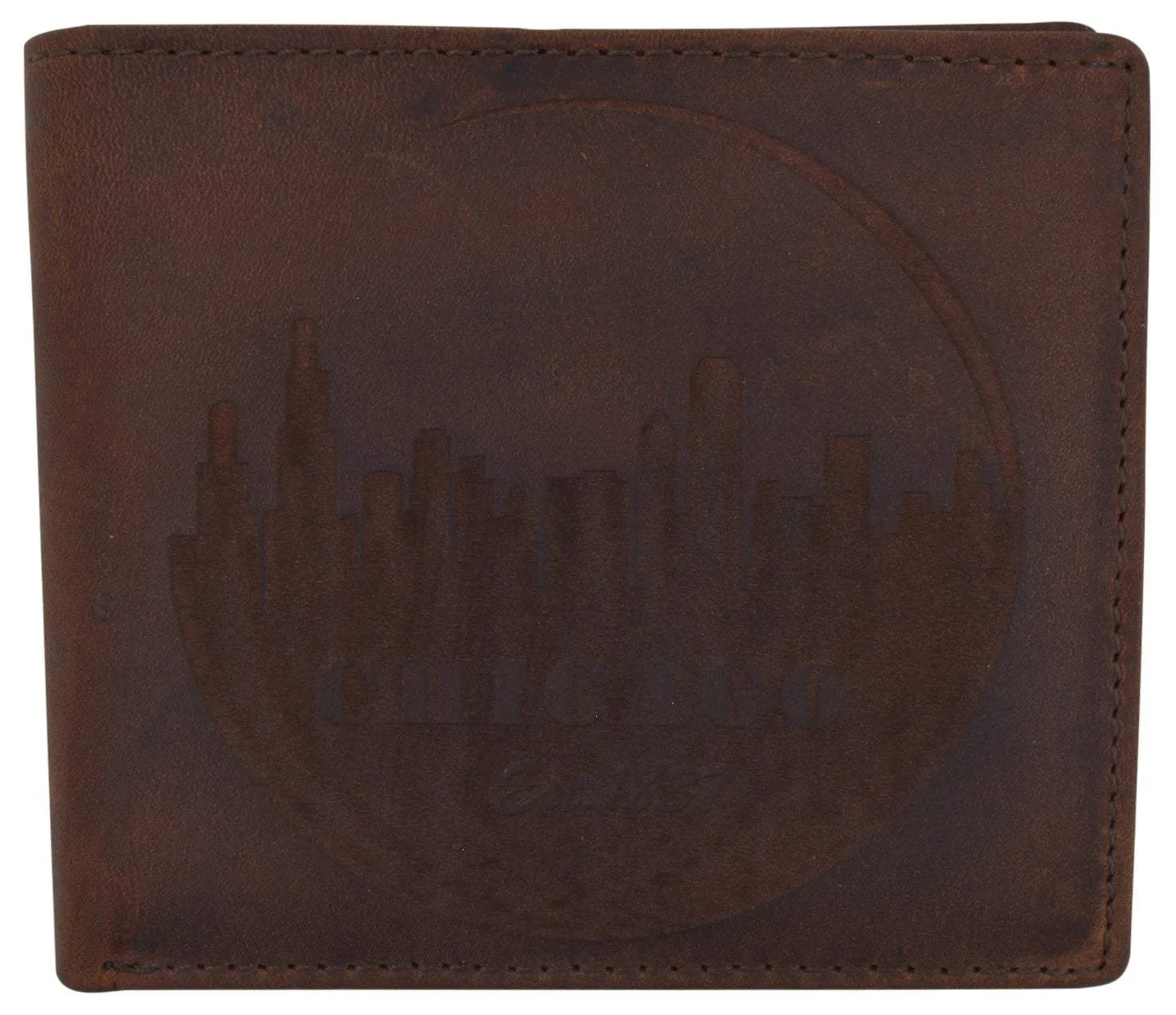 Chicago City Logo Rfid Mens Leather Credit Card Id Bifold Wallet Dont Miss Out Sale Ending Soon