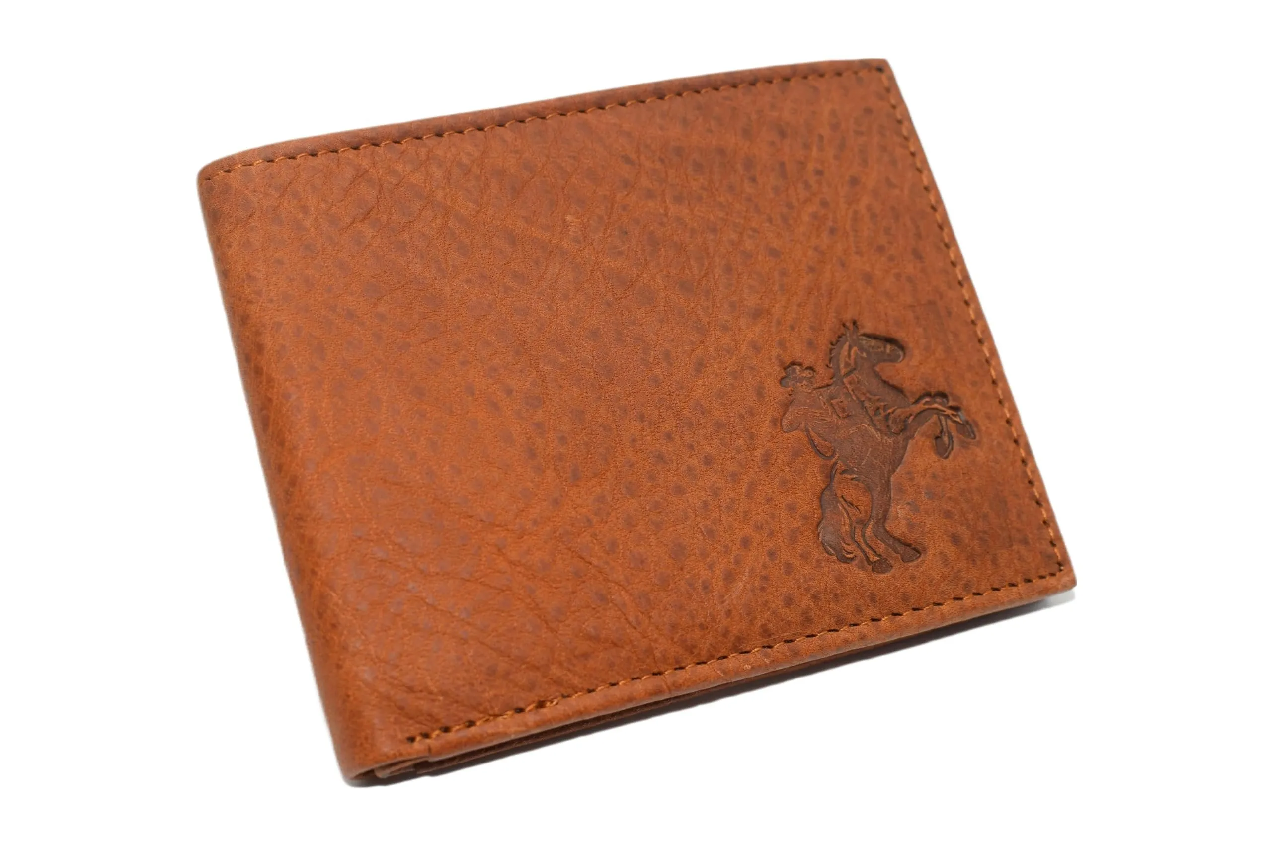 Cowboy Western Men'S Rfid Blocking Genuine Leather Bifold Trifold Wallet (Bifold) Special Price Offer