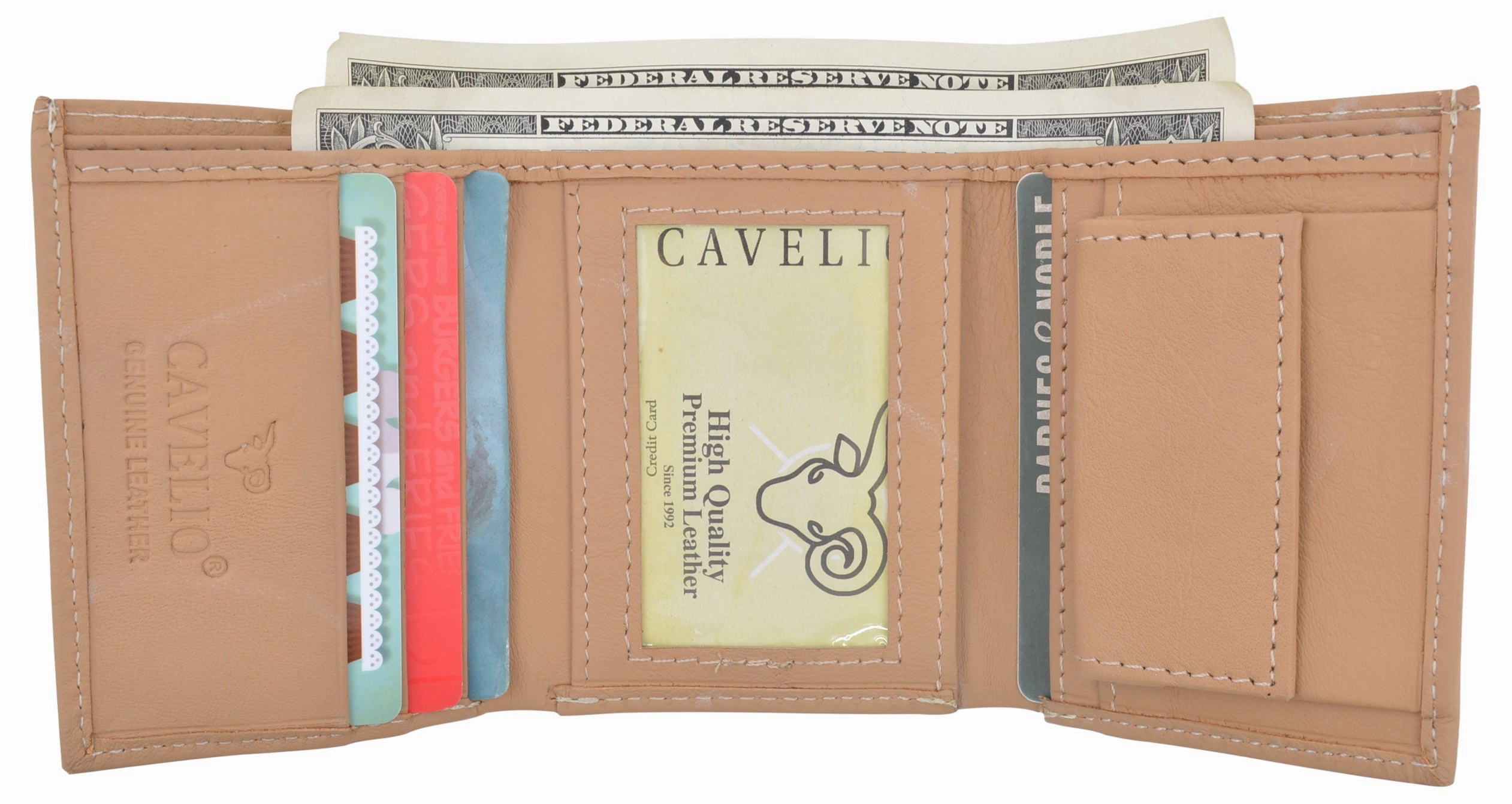 Cavelio Premium Leather Men'S Small Trifold Credit Card Id Holder Wallet With Coin Pouch Clearance Sale Now Exclusive Online Deal