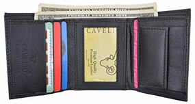 Today Only Steal Flash Sale Now Cavelio Premium Leather Men'S Small Trifold Credit Card Id Holder Wallet With Coin Pouch
