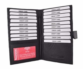 Hot Sale Today Save Today Only Rfid Blocking Crocodile Pattern Premium Leather Credit Card Holder Wallet 19 Card Slots   1 Id Window With Snap Closure Rfidp1629Cr (C)