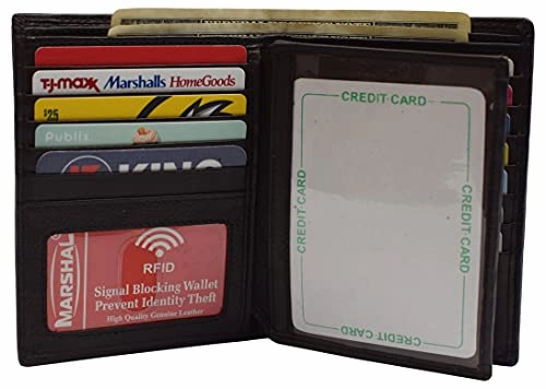 Rfid Blocking Men'S Bifold Hipster Center Flap Large Capacity Genuine Leather Wallet Today Only Hot Sale