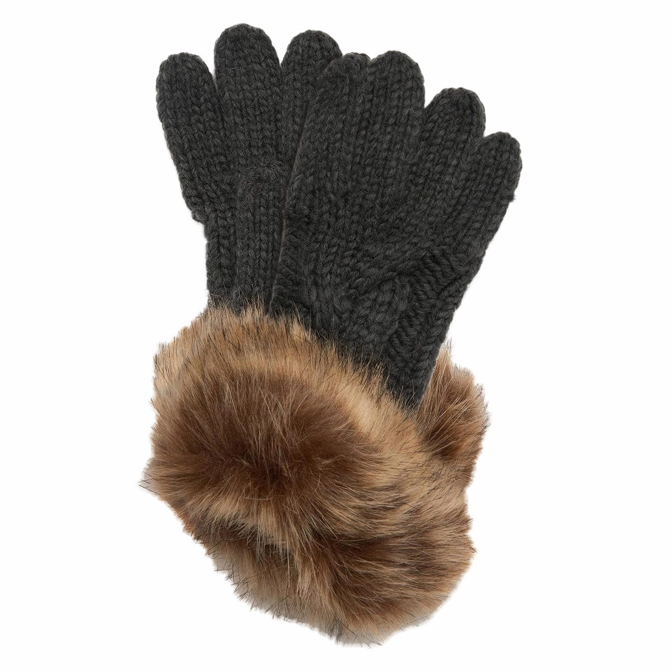 Barbour Womens Penshaw Knitted Gloves Charcoal Grey Online Exclusive Deal
