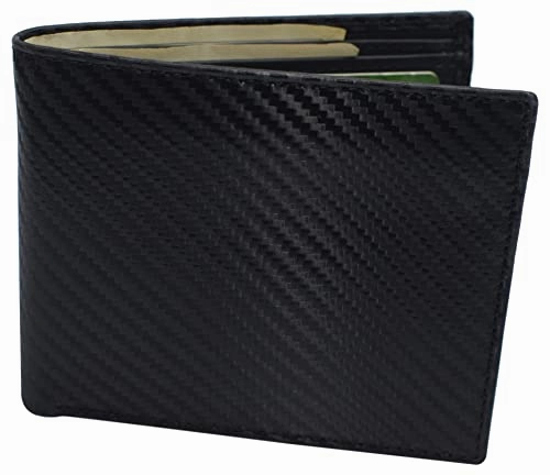 Big Clearance Event Online Exclusive Deal Men'S Wallets Rfid Blocking Carbon Fiber Leather Bifold Wallet For Men With Flap Up Id Window