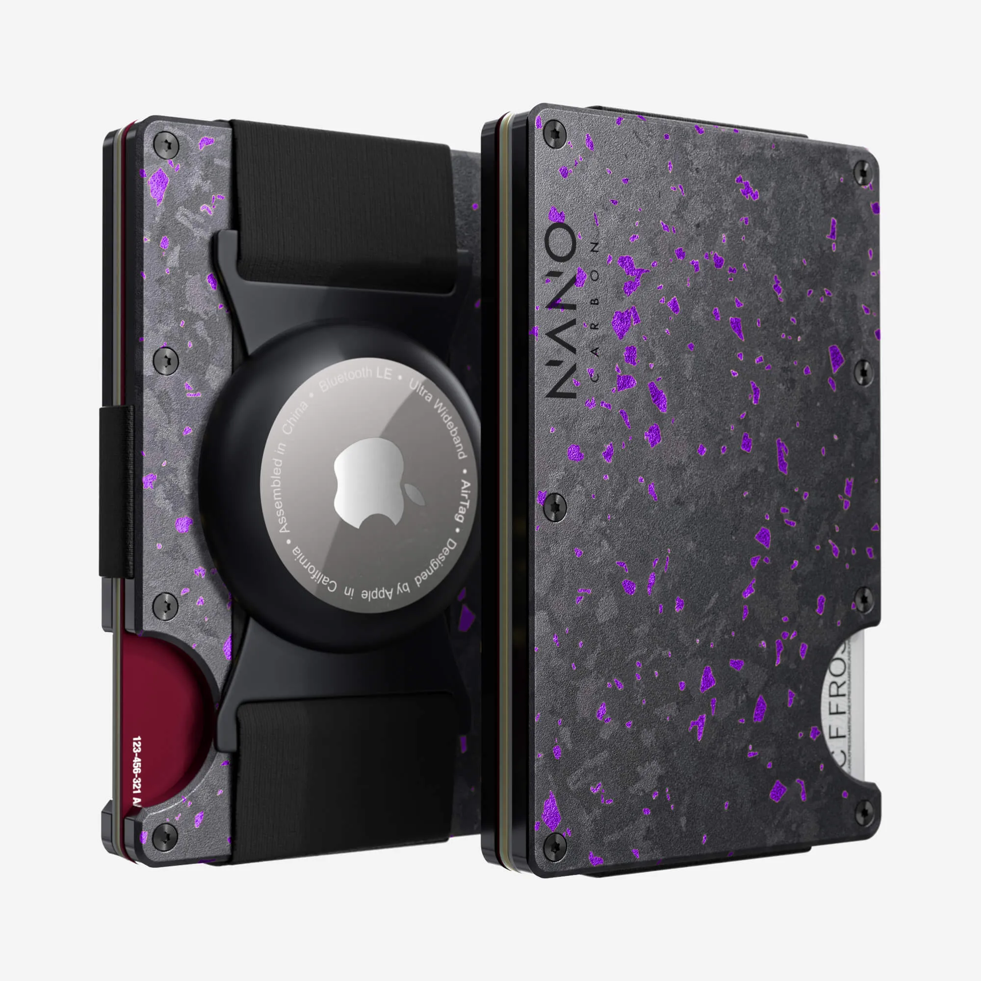Airtag Cash Strap Wallet (Nero/Viola) Clearance Event Today Big Hot Sale
