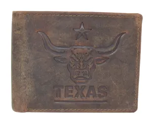 Marshal Rfid Blocking Distressed Leather Men'S Western Cowboy Bifold Leather Wallet Texas Longhorn Design Weekend Specials Exclusive Online Discount