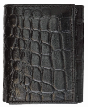 Crocodile Print Cowhide Leather Trifold Wallet With Center Id Window & Credit Card Slots 71055 Cr Dont Miss This Deal