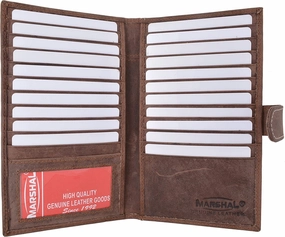Rfid Blocking Bifold Premium Vintage Leather Credit Card Id Holder Long Wallet With Snap Closure Daily Deal Frenzy