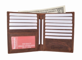 Flash Offer Today Rfid Blocking Vintage Look Genuine Leather Bifold Hipster Credit Card Wallet Rfid2502Htc
