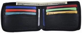 Zip Around Genuine Leather Bifold Wallet 1674 Limited Time Hot Deal