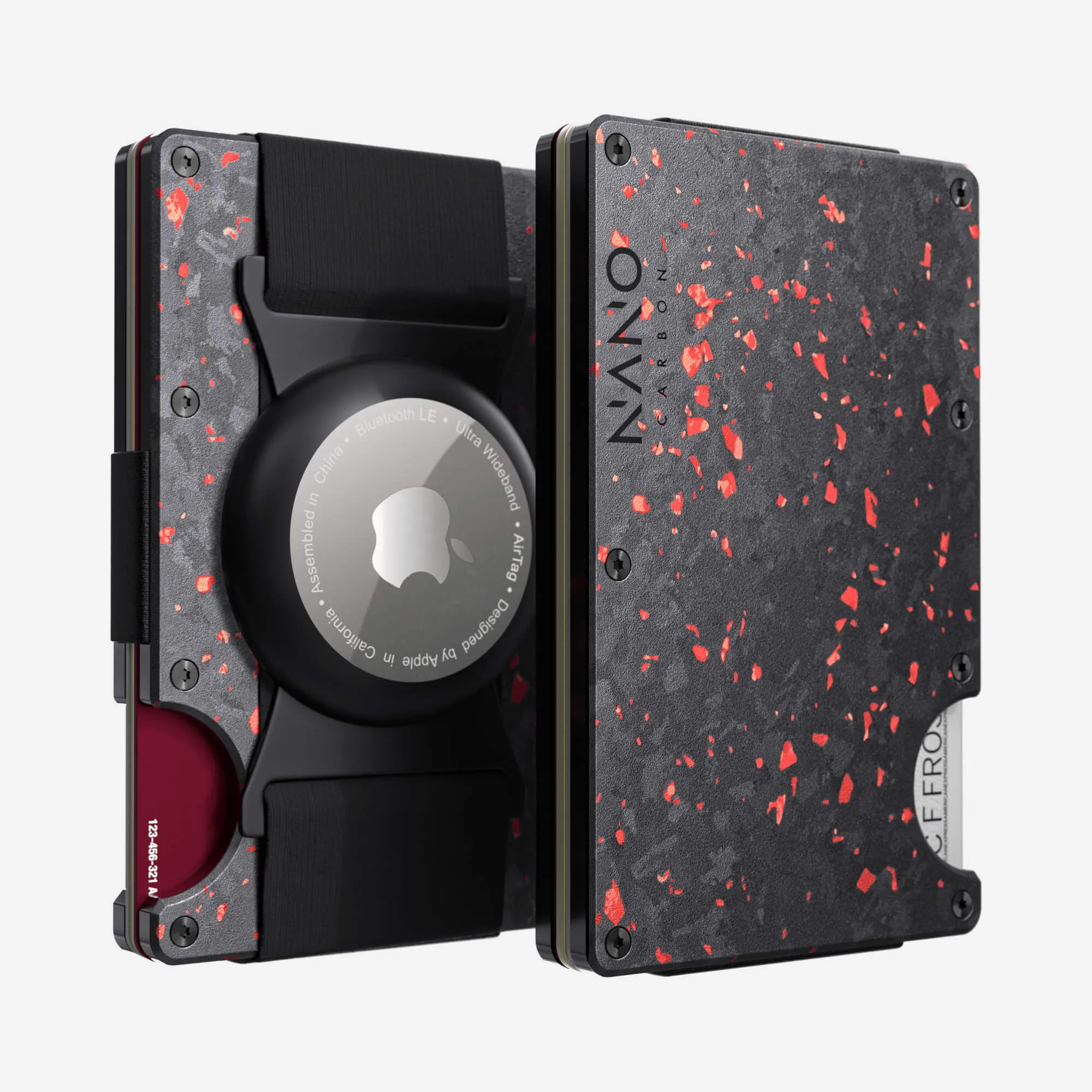 Airtag Cash Strap Wallet (Nero/Rosso) Clearance Steal Today