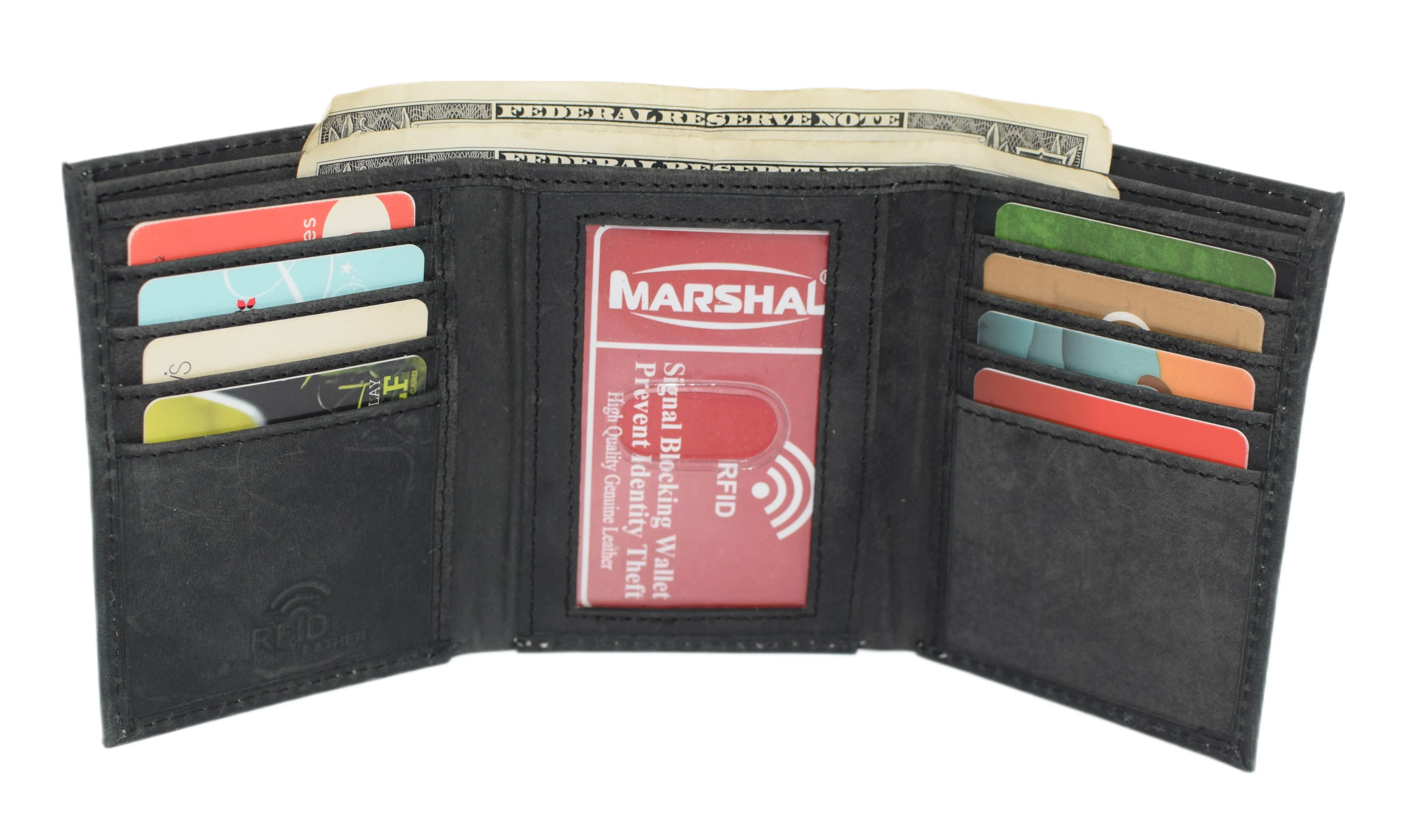 Special Offer Inside Rfid Protected Men'S Slim Trifold Wallet Vintage Leather Wallets For Men With Box
