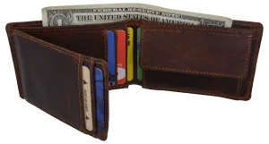Limited Stock Deals New Cazoro Rfid Premium Vintage Leather Small Slim Mens Bifold Wallet With Coin Pouch