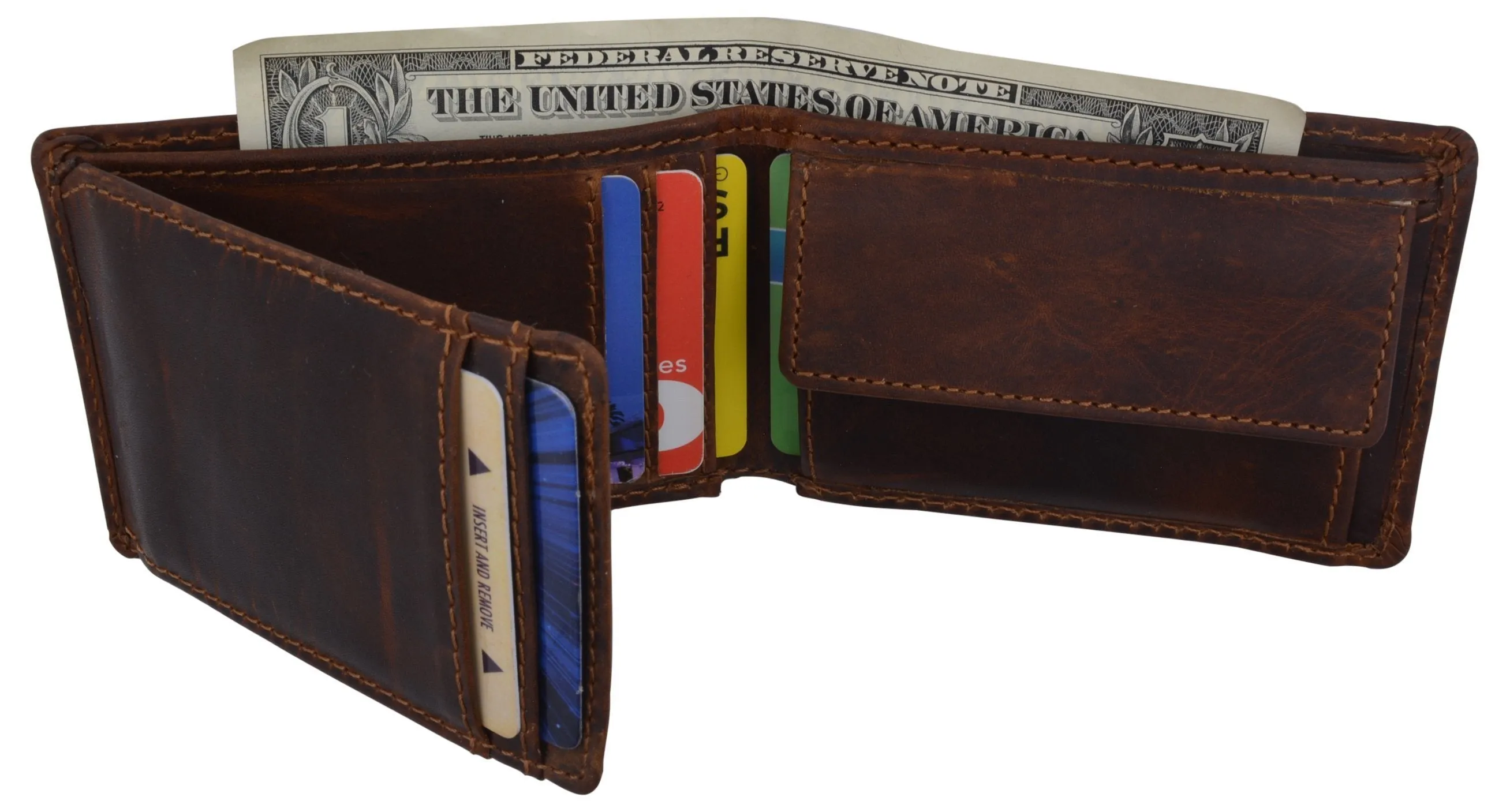 Limited Stock Deals New Cazoro Rfid Premium Vintage Leather Small Slim Mens Bifold Wallet With Coin Pouch