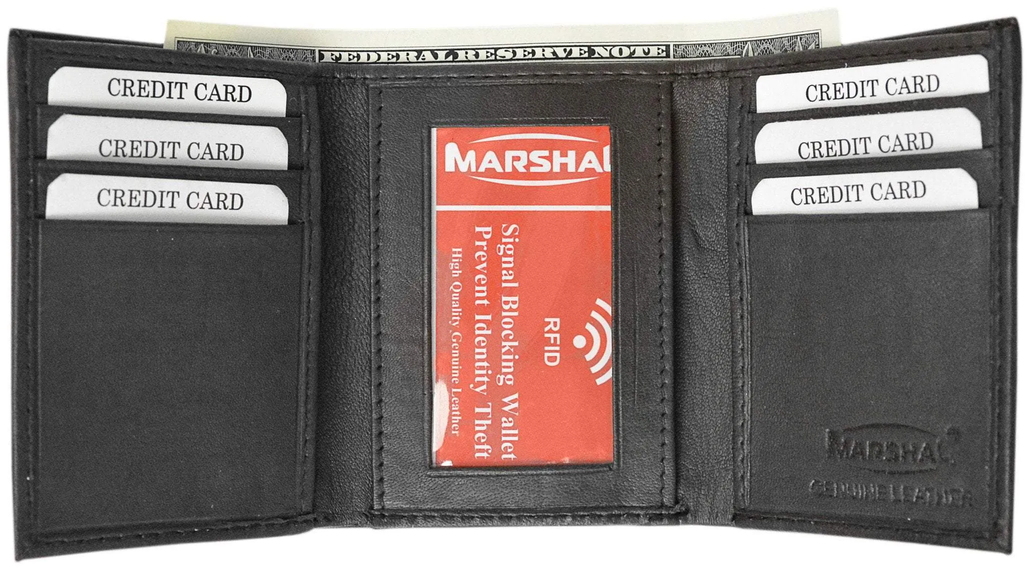 Today Only Special New Rfid Blocking Men'S Genuine Soft Lamb Leather Slim Id Card Holder Trifold Wallet Rfid 55 Box (C)