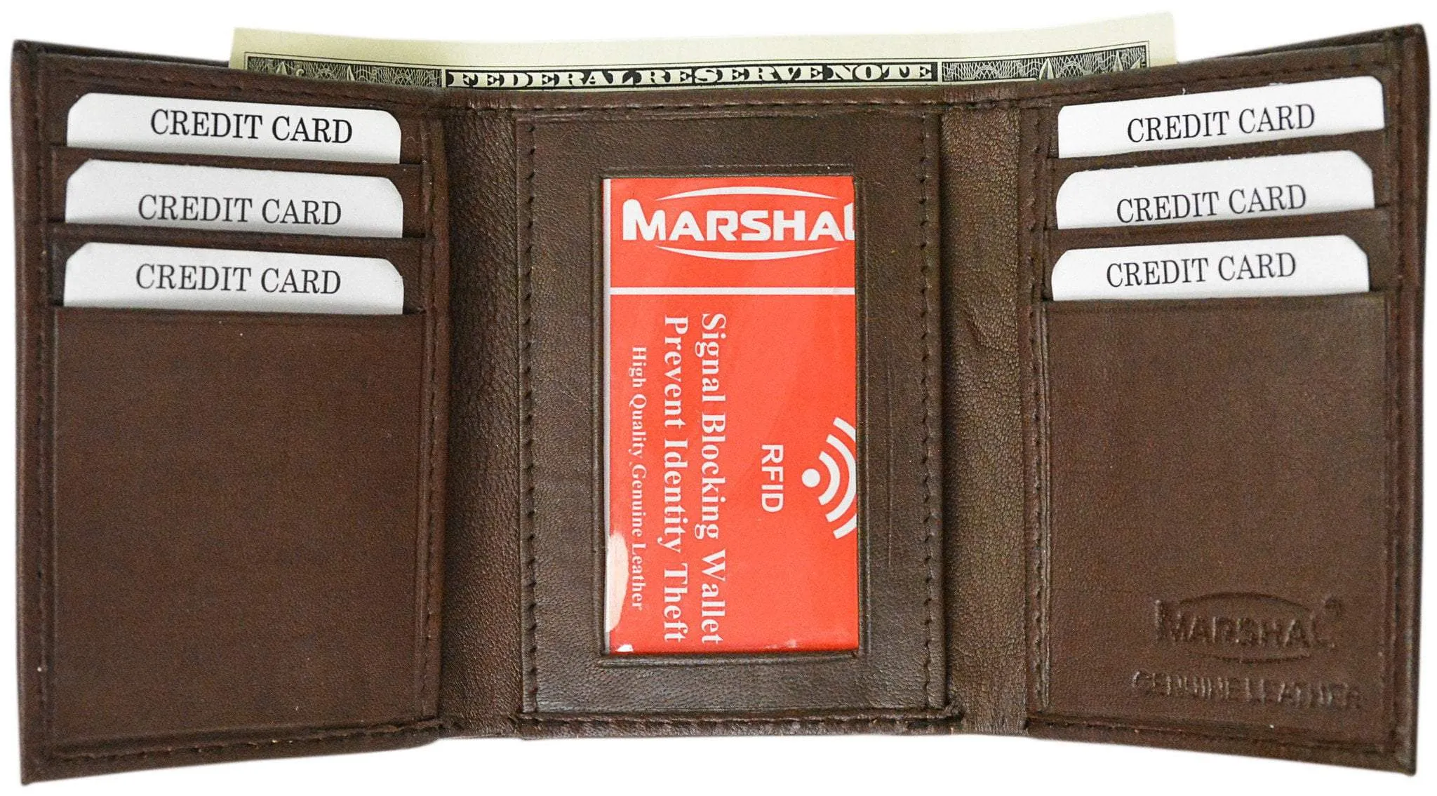New Rfid Blocking Men'S Genuine Soft Lamb Leather Slim Id Card Holder Trifold Wallet Rfid 55 Box (C) Hot Offer Ending Soon