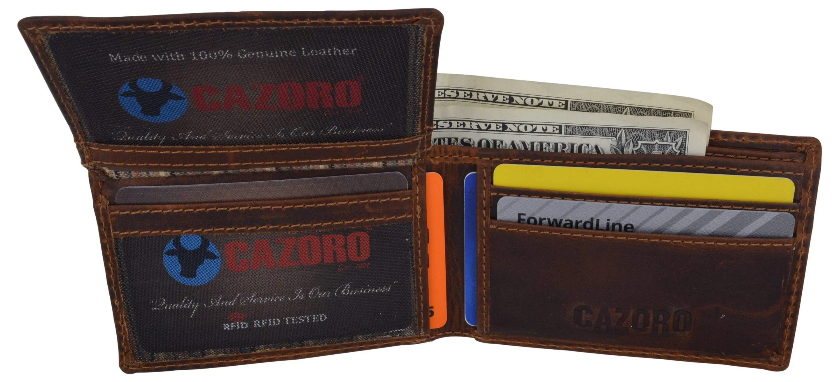 New Small Mens Rfid Vintage Leather Bifold Slim Credit Card Id Wallet By Cazoro Grab It Fast