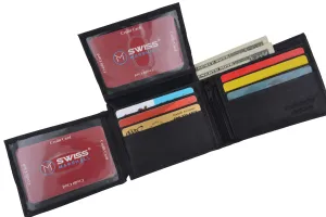 Special Deals Online New Swiss Marshall Bifold Men'S Rfid Premium Leather Card Id Holder Wallet