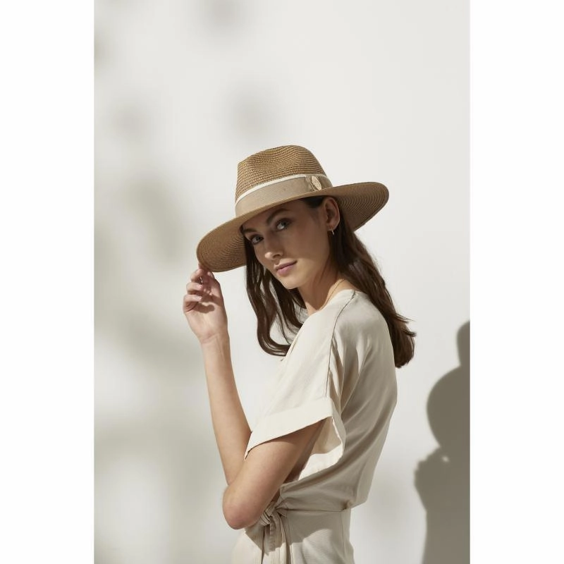 Hicks & Brown Hemley Wide Brimmed Summer Fedora - Natural Online Exclusive Offer