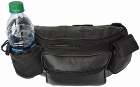 New Black Leather Fanny Pack Waist Belt Bag Bottle Holder Purse Hip Pouch Travel Save Today Only Hot Offer Frenzy