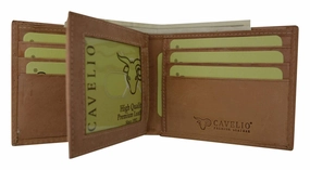 Today Only Steal Todays Best Deal New Cavelio Hunter Vintage Style Series Premium Leather Fixed Center Flap Credit Card Id Holder Bifold Wallet Hu52 (C)